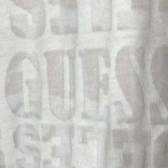 Guess Los Angeles 1981 Logo Sheer V Neck T Shirt White Womens Size Medium - Picture 10 of 10